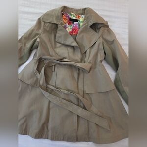 Steve Madden Belted Peplum Trench Coat Size XL
